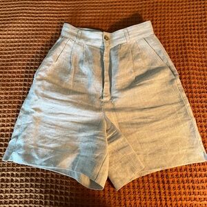 Reformation Pleated Linen Shorts